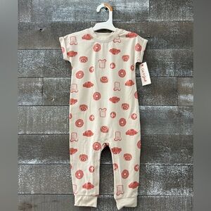 Cat & Jack Girls' Beige Bakery Romper,‎ 12M